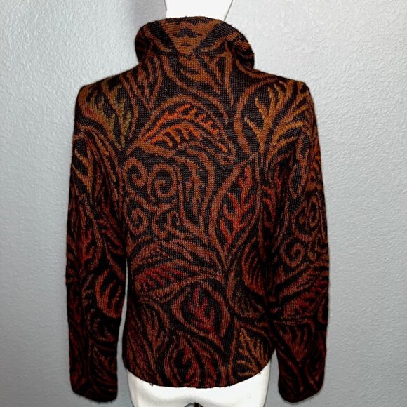 PERUVIAN CONNECTION 100% Alpaca Cardigan Jacket - Fall Colors - EUC - Size XS - Picture 6 of 9
